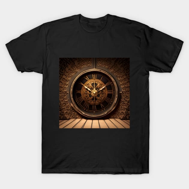 Wooden Clock T-Shirt by SmartPufferFish